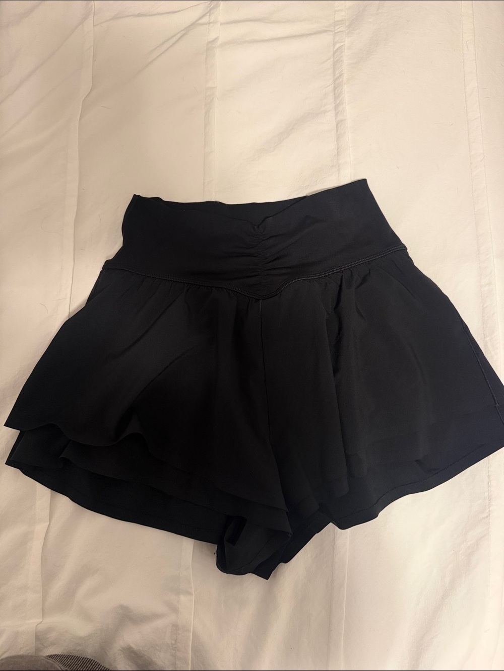 aerie Black High-Waist Layered Flow Skort